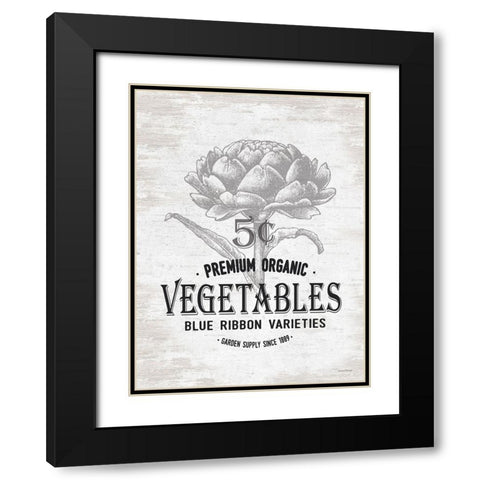 Vegetables Black Modern Wood Framed Art Print with Double Matting by Lettered And Lined