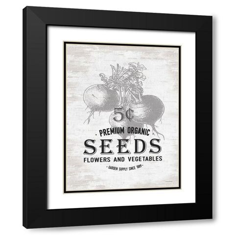 Seeds Black Modern Wood Framed Art Print with Double Matting by Lettered And Lined