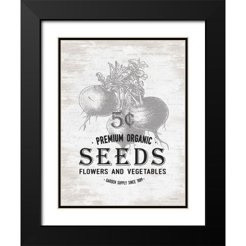 Seeds Black Modern Wood Framed Art Print with Double Matting by Lettered And Lined