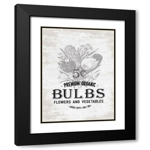 Bulbs Black Modern Wood Framed Art Print with Double Matting by Lettered And Lined