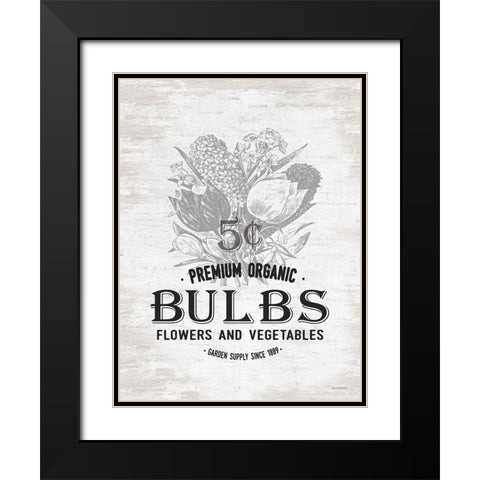 Bulbs Black Modern Wood Framed Art Print with Double Matting by Lettered And Lined