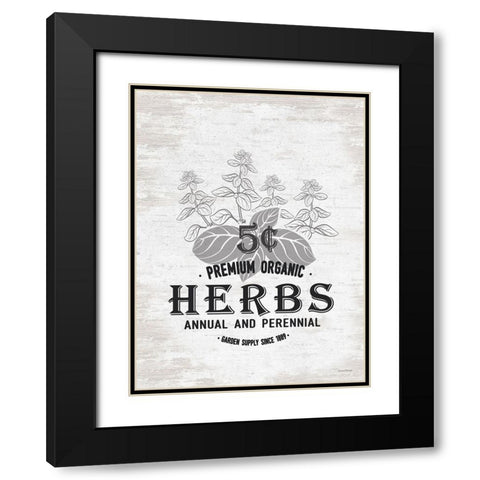 Herbs Black Modern Wood Framed Art Print with Double Matting by Lettered And Lined