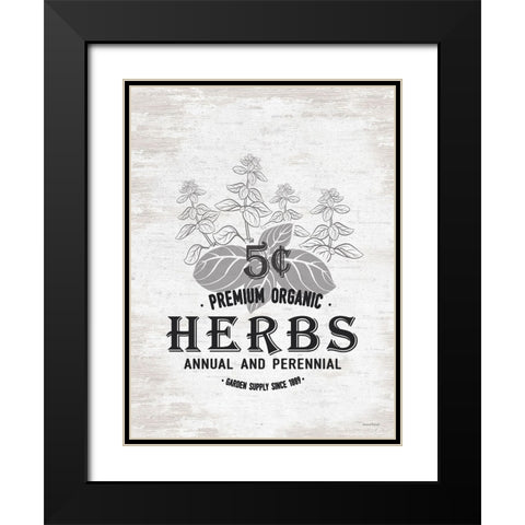 Herbs Black Modern Wood Framed Art Print with Double Matting by Lettered And Lined