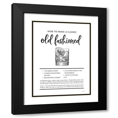 Old Fashioned Black Modern Wood Framed Art Print with Double Matting by Lettered And Lined
