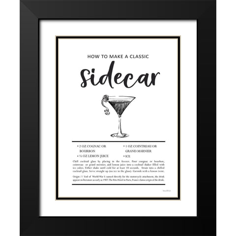 Sidecar Black Modern Wood Framed Art Print with Double Matting by Lettered And Lined