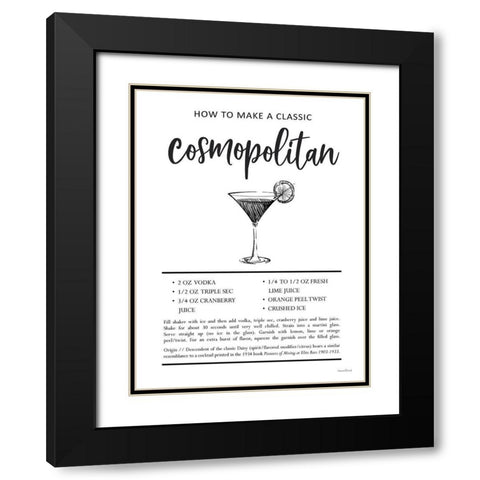 Cosmopolitan Black Modern Wood Framed Art Print with Double Matting by Lettered And Lined
