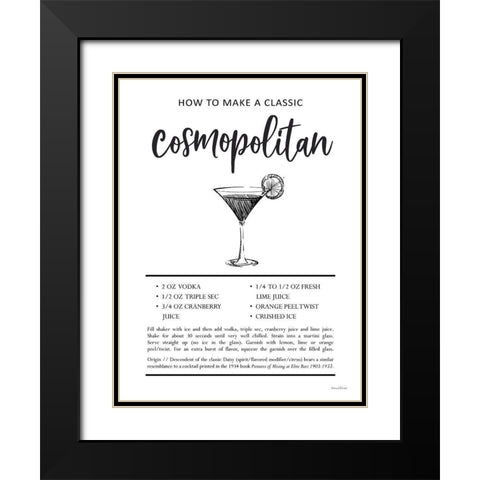 Cosmopolitan Black Modern Wood Framed Art Print with Double Matting by Lettered And Lined