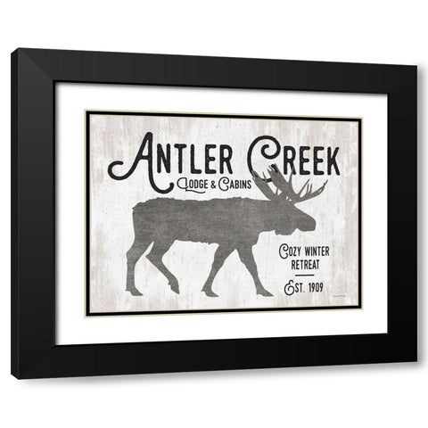 Antler Creek Black Modern Wood Framed Art Print with Double Matting by Lettered And Lined