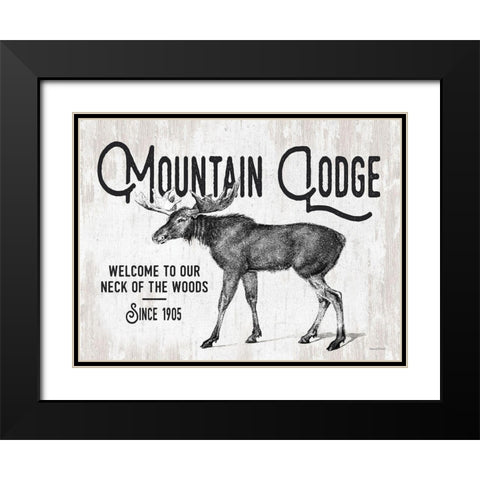 Mountain Lodge Black Modern Wood Framed Art Print with Double Matting by Lettered And Lined
