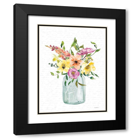 Kitchen Flowers I Black Modern Wood Framed Art Print with Double Matting by lettered and lined
