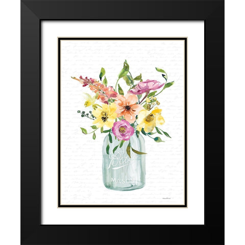 Kitchen Flowers I Black Modern Wood Framed Art Print with Double Matting by lettered and lined