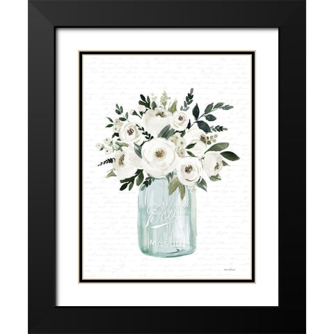 Kitchen Flowers II Black Modern Wood Framed Art Print with Double Matting by lettered and lined