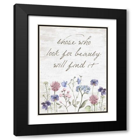 Look for Beauty Black Modern Wood Framed Art Print with Double Matting by Lettered and Lined
