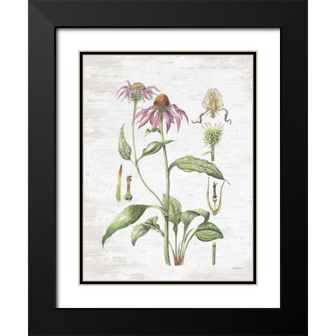 Quiet Meadow Botanical Black Modern Wood Framed Art Print with Double Matting by Lettered and Lined