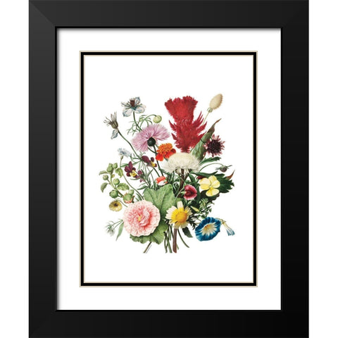 Flourishing Floral Black Modern Wood Framed Art Print with Double Matting by Lettered and Lined