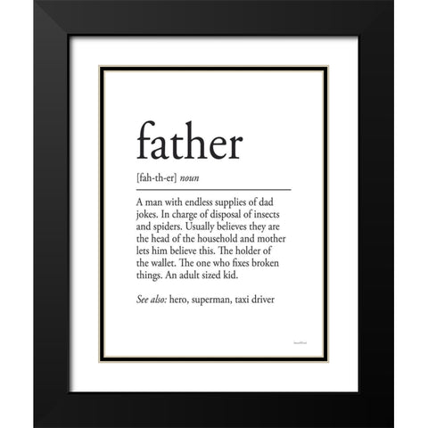 Father Definition 1 Black Modern Wood Framed Art Print with Double Matting by Lettered And Lined