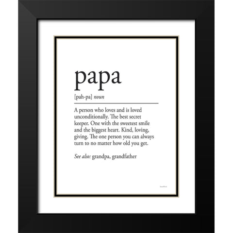 Papa Definition Black Modern Wood Framed Art Print with Double Matting by Lettered And Lined