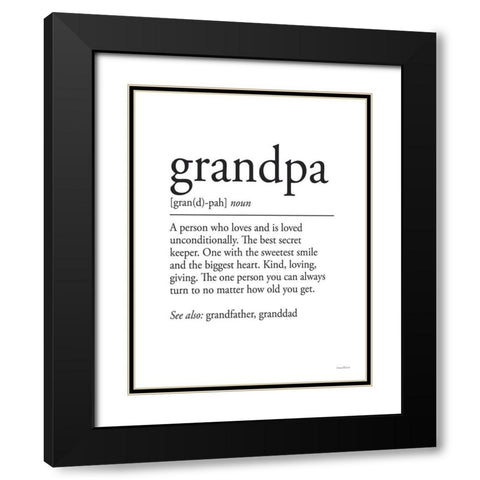Grandpa Definition 1 Black Modern Wood Framed Art Print with Double Matting by Lettered And Lined