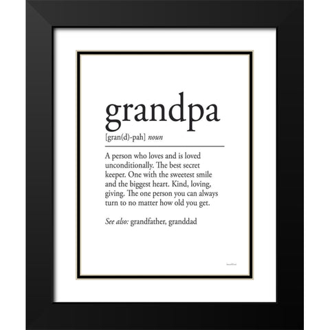 Grandpa Definition 1 Black Modern Wood Framed Art Print with Double Matting by Lettered And Lined