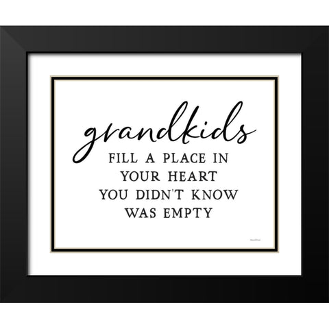 Grandkids Black Modern Wood Framed Art Print with Double Matting by Lettered And Lined