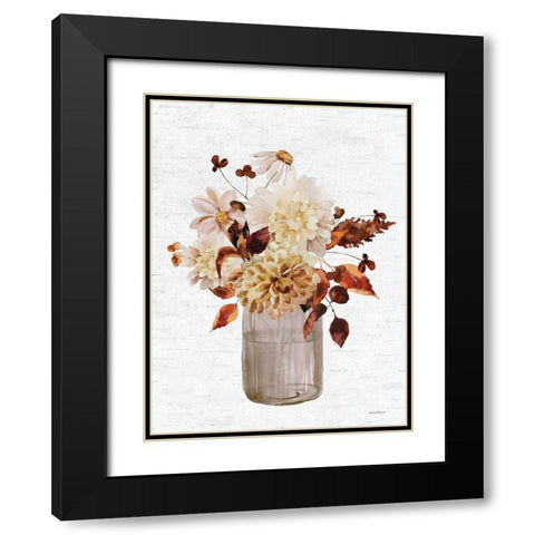 Autumn Floral Black Modern Wood Framed Art Print with Double Matting by Lettered And Lined