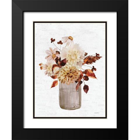 Autumn Floral Black Modern Wood Framed Art Print with Double Matting by Lettered And Lined
