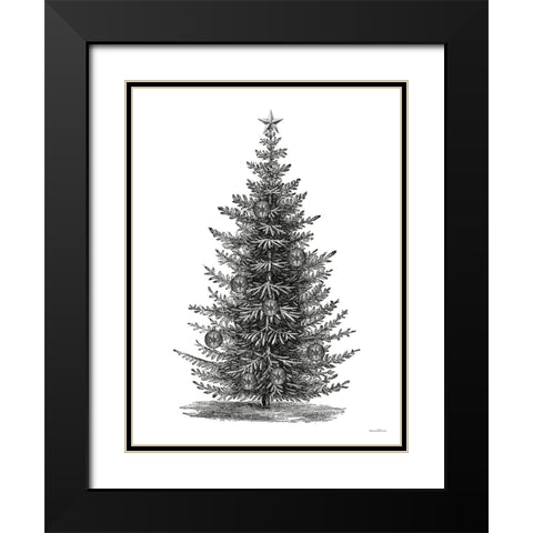 Oh Christmas Tree Black Modern Wood Framed Art Print with Double Matting by Lettered and Lined