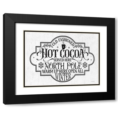 Hot Cocoa Black Modern Wood Framed Art Print with Double Matting by Lettered and Lined