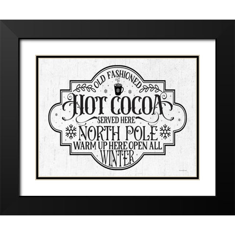 Hot Cocoa Black Modern Wood Framed Art Print with Double Matting by Lettered and Lined