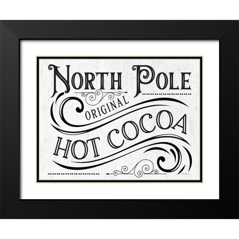 North Pole Black Modern Wood Framed Art Print with Double Matting by Lettered and Lined