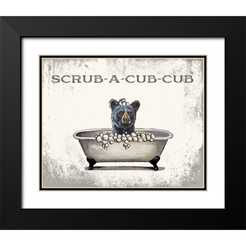 Scrub-a-Cub-Cub Black Modern Wood Framed Art Print with Double Matting by Keller, Lee