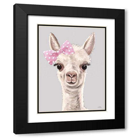 Baby Girl Alpaca Black Modern Wood Framed Art Print with Double Matting by Keller, Lee