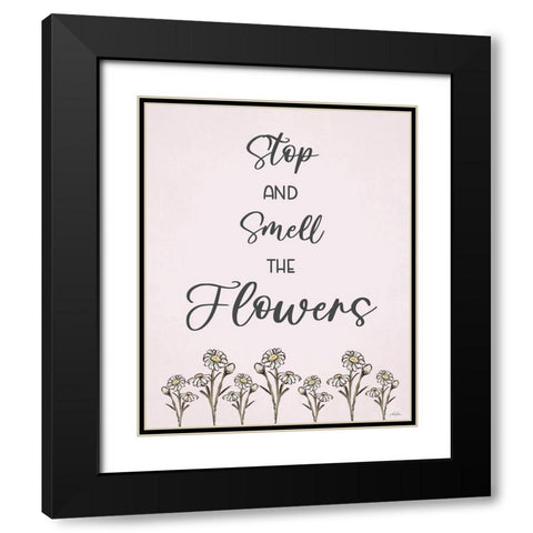 Stop and Smell the Flowers Black Modern Wood Framed Art Print with Double Matting by Keller, Lee
