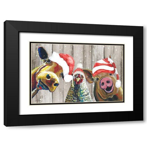 Barnyard Trio   Black Modern Wood Framed Art Print with Double Matting by Keller, Lee