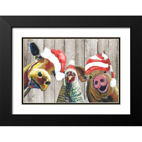 Barnyard Trio   Black Modern Wood Framed Art Print with Double Matting by Keller, Lee