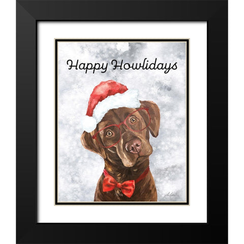 Happy Howlidays Black Modern Wood Framed Art Print with Double Matting by Keller, Lee
