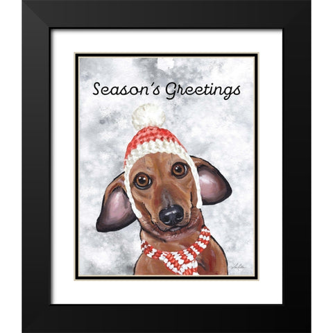 Seasons Greetings Black Modern Wood Framed Art Print with Double Matting by Keller, Lee