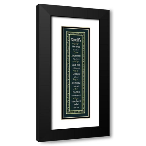 Simplify Black Modern Wood Framed Art Print with Double Matting by Spivey, Linda