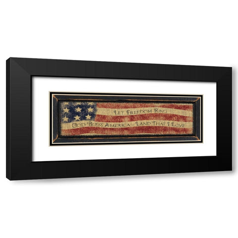 God Bless America Black Modern Wood Framed Art Print with Double Matting by Spivey, Linda