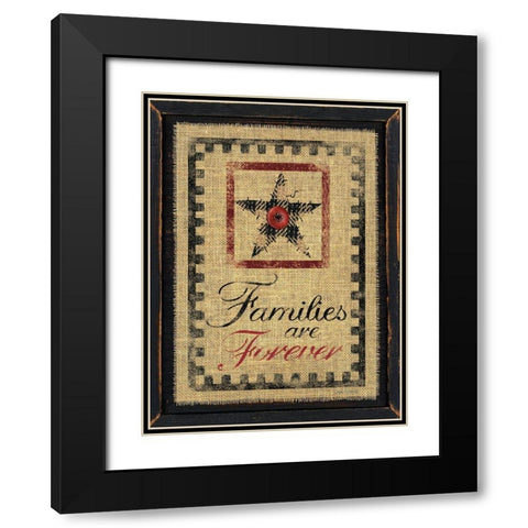 Families are Forever Black Modern Wood Framed Art Print with Double Matting by Spivey, Linda