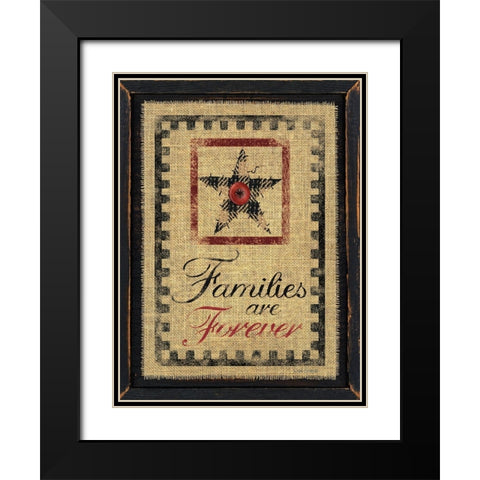 Families are Forever Black Modern Wood Framed Art Print with Double Matting by Spivey, Linda