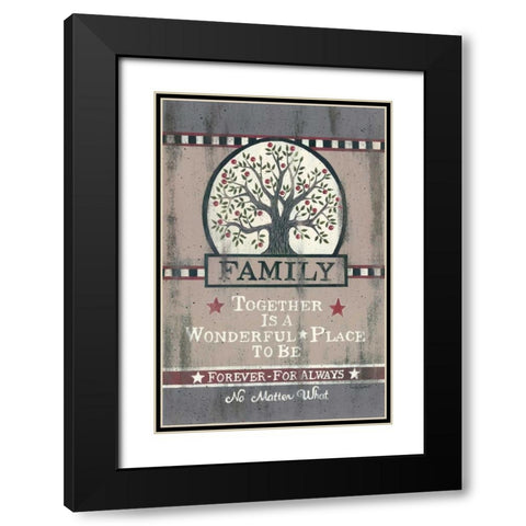 Family Tree Black Modern Wood Framed Art Print with Double Matting by Spivey, Linda