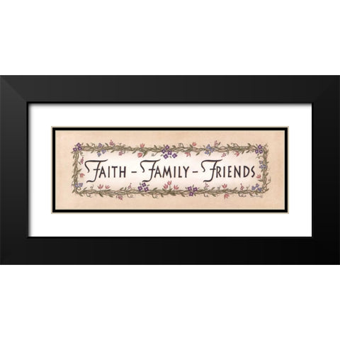 Faith-Family-Friends Black Modern Wood Framed Art Print with Double Matting by Spivey, Linda