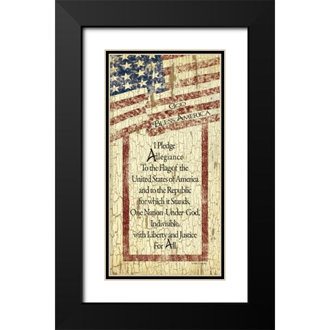 Pledge of Allegiance Black Modern Wood Framed Art Print with Double Matting by Spivey, Linda