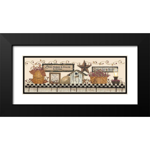 Love Makes a House a Home Black Modern Wood Framed Art Print with Double Matting by Spivey, Linda