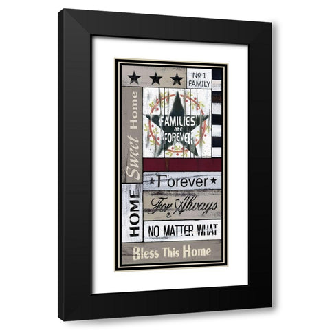 Families are Forever Black Modern Wood Framed Art Print with Double Matting by Spivey, Linda