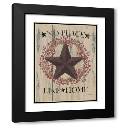 No Place Like Home Wreath Black Modern Wood Framed Art Print with Double Matting by Spivey, Linda