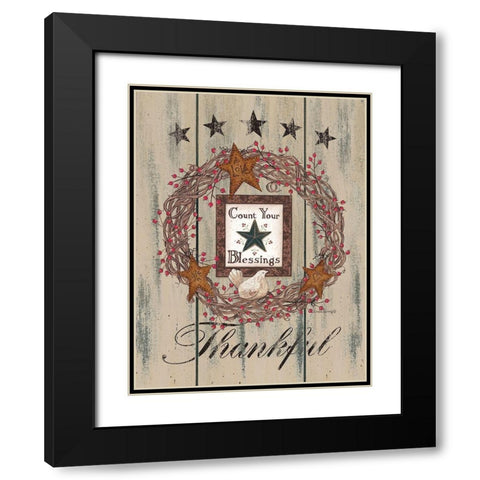 Count Your Blessings Black Modern Wood Framed Art Print with Double Matting by Spivey, Linda