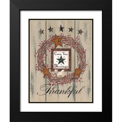 Count Your Blessings Black Modern Wood Framed Art Print with Double Matting by Spivey, Linda