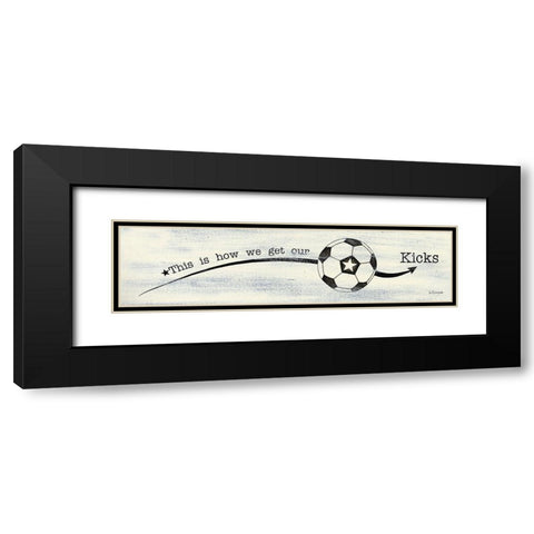 Soccer - Kicks Black Modern Wood Framed Art Print with Double Matting by Spivey, Linda